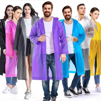 HACER EVA Waterproof Rain Coat Hooded Universal Outdoor Water Resistant Portable Suit for Men Women Boys & Girls (Universal, Random)