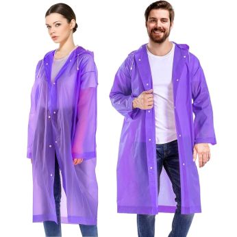 HACER EVA Waterproof Rain Coat Hooded Universal Outdoor Water Resistant Portable Suit for Men Women Boys & Girls (Universal, Purple)