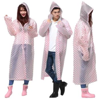 HACER EVA Raincoat with Hood Transparent Water Resistant Rainwear Bike Rainsuit for Men & Women (Universal, Random)