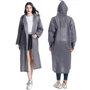 HACER EVA Waterproof Rain Coat Hooded Universal Outdoor Water Resistant Portable Suit for Men Women Boys & Girls (Universal, Grey)