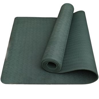 HACER Yoga Mat 6mm Thickness Unisex Non-Slip Anti-Tear TPE Exercise Mats for Pilates Stretching Floor & Fitness Workouts-Green