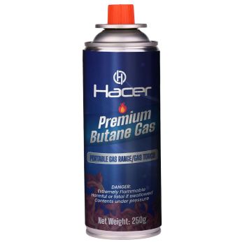 Hacer 250g Butane Gas Can for Camping Stove High Pressure Flame Portable liquefied Refill Canister Welding Fuel Gas Torch Lighter (Pack of 1)