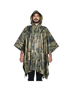 HACER Rain Poncho Hooded PU Rainwear Foldable Polyester Windbreaker Heavy Duty Men Women Military Impermeable Jacket for Outdoor Hiking Camping (Model-2)