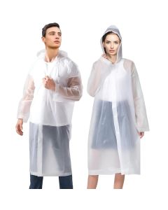 HACER EVA Waterproof Rain Coat Hooded Universal Outdoor Water Resistant Portable Suit for Men Women Boys & Girls (Universal, White)