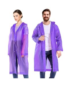 HACER EVA Waterproof Rain Coat Hooded Universal Outdoor Water Resistant Portable Suit for Men Women Boys & Girls (Universal, Purple)