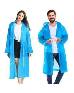 HACER EVA Waterproof Rain Coat Hooded Universal Outdoor Water Resistant Portable Suit for Men Women Boys & Girls (Universal, Sky Blue)