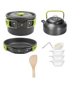 Hacer COMPSOR-303 Portable Camping Cooking Set Non-Stick Hiking Cookware Kit Pot Kettle Pan Sets & Bowl for Outdoor Camping Hiking Picnic Utensils Kitchen Equipment