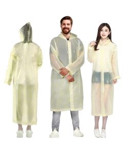 HACER EVA Rain Coat Waterproof with Hood Transparent Water Resistant Rainwear Bike Rainsuit for Men & Women (Universal, Random)