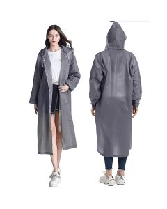 HACER EVA Waterproof Rain Coat Hooded Universal Outdoor Water Resistant Portable Suit for Men Women Boys & Girls (Universal, Grey)