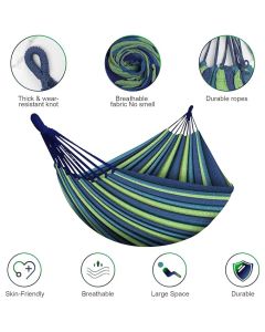 HACER Camping Hammock and Foldable Picnic Mat Combo Portable Cotton Fabric Swing & Sleeping Rug Set Hanging Bed Beach Kit for Indoor Outdoor Garden Baby Adults Men Women