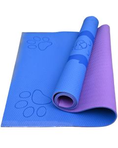 HACER Kids Yoga Mat 4mm Thickness Unisex Non-Slip Anti-Tear EVA Exercise Mats for Stretching Floor & Fitness Workouts-Blue/Purple