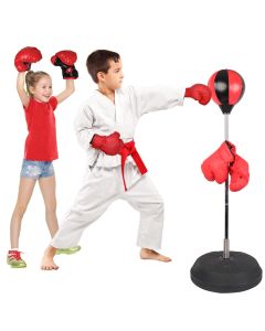 Hacer Kids Boxing Freestanding Reflex Bag with Stand Gloves & Air Pump Height Adjuster Punching Ball for Home Training and Exercise - (Set of 1)