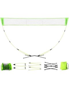 Hacer Badminton Net Set Portable Adjustable Outdoor with Foldable Stand Pole (3 Meter, Neon Green)