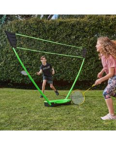 Hacer Badminton Net Set Portable Adjustable Outdoor with Foldable Stand Pole (5 Meter, Green)