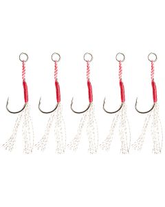 HACER Stainless Steel Barbed Circle Fishing Portable Hooks lot for Ocean Lake Pond River (5 PCs)
