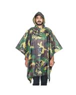 HACER Rain Poncho Hooded PU Rainwear Foldable Polyester Windbreaker Heavy Duty Men Women Military Impermeable Jacket for Outdoor Hiking Camping (Model-1)
