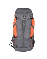HACER Backpack Unisex Travel Daypack Large Capacity Rucksack for Camping Trekking Hiking Travelling Luggage Tourist - (Grey & Orange, 55L)