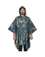 HACER Rain Poncho Hooded PU Rainwear Foldable Polyester Windbreaker Heavy Duty Men Women Military Impermeable Jacket for Outdoor Hiking Camping (Model-5)