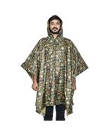 HACER Rain Poncho Hooded PU Rainwear Foldable Polyester Windbreaker Heavy Duty Men Women Military Impermeable Jacket for Outdoor Hiking Camping (Model-6)