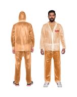 HACER Knight Rider Hooded Raincoat Water Resistant Rainsuit with Adjustable Hem Set of Top Bottom Rainwear for Men Women (Universal, Orange)