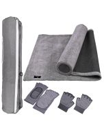 HACER Unisex Anti-Slip Yoga Kit with Carry Bag, Gloves & Socks Anti-Skid Cotton Yoga Mat for Men & Women Fitness Gym Workout Pilates Meditation & Flooring Exercise