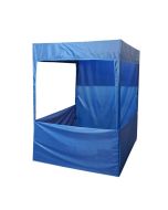 HACER 4x4x7 ft Promotional Canopy 3-Side Open Foldable Tent Lightweight & Portable Water Resistant Multipurpose Gazebo for Advertisement Stall Promotion Activities (Blue)
