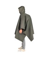 HACER Rain Poncho Hooded PU Rainwear Foldable Polyester Windbreaker Heavy Duty Men Women Military Impermeable Jacket for Outdoor Hiking Camping (Model-4)