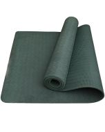 HACER Yoga Mat 6mm Thickness Unisex Non-Slip Anti-Tear TPE Exercise Mats for Pilates Stretching Floor & Fitness Workouts-Green