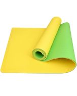 HACER Yoga Mat 6mm Thickness Unisex Dual-Sided Non-Slip Anti-Tear EVA Exercise Mats for Pilates Stretching Floor & Fitness Workouts- Yellow/Green