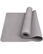 HACER Yoga Mat 4mm Thickness Unisex Non-Slip Anti-Tear EVA Exercise Mats for Pilates Stretching Floor & Fitness Workouts- Grey