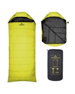 Hacer Camping Sleeping Bag Open Comforter & Mattress +8 Degree Winter 210T Polyester Lining Hiking Trekking Bags (7ft,Yellow & Black 8°C to +12°C, 1kg)