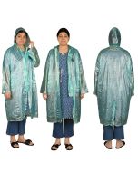 HACER Petals Raincoat Poncho for Women Waterproof Full Length Rainwear with Hood and Pockets for Girls & Ladies Carry Bag Included- (Aquamarine Green, Size- 50, 1 Pc)